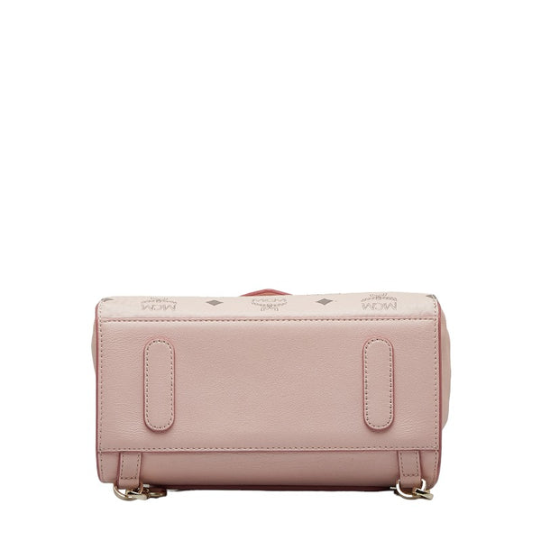 エム シー エム ヴィセトス ロゴグラム スタッズ リュック バックパック MWKAASE01 QH001 ピンク レザー レディース MCM 【中古】