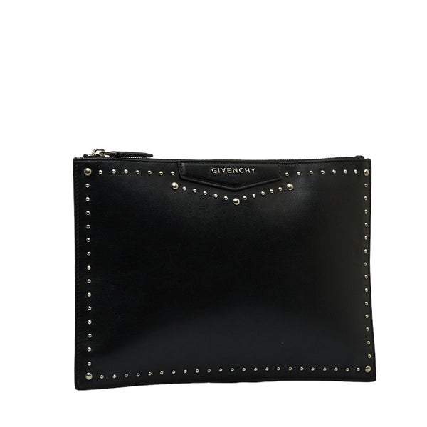 ジバンシー スタッズ クラッチバッグ ブラック レザー メンズ Givenchy 【中古】