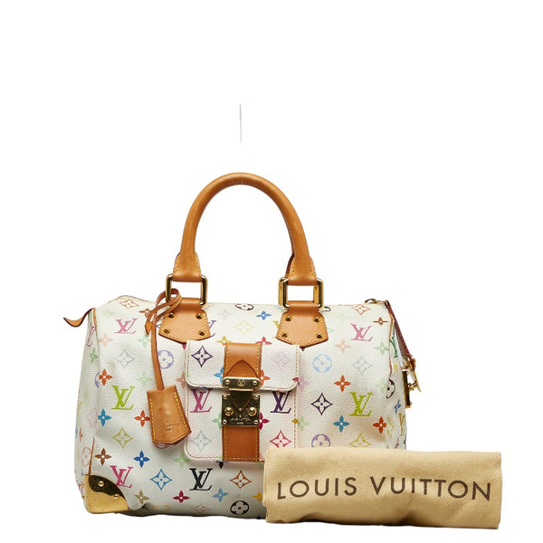 ルイ ヴィトン モノグラム マルチカラー スピーディ30 ハンドバッグ M92643 ブロン ホワイト PVC レザー レディース LOUIS VUITTON 【中古】