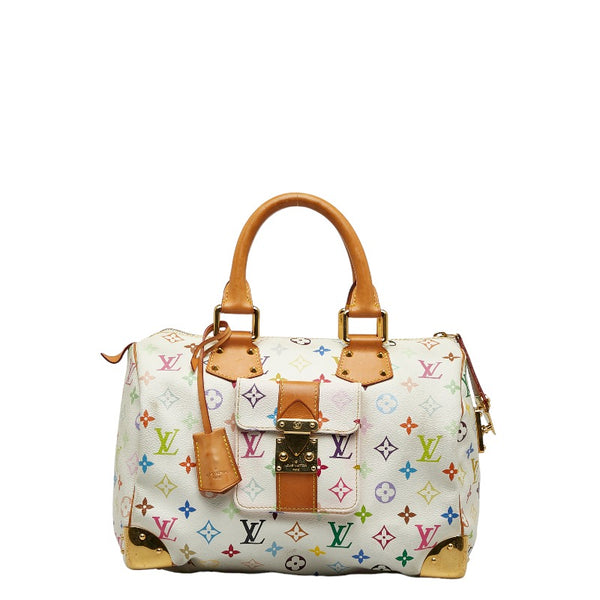 ルイ ヴィトン モノグラム マルチカラー スピーディ30 ハンドバッグ M92643 ブロン ホワイト PVC レザー レディース LOUIS VUITTON 【中古】