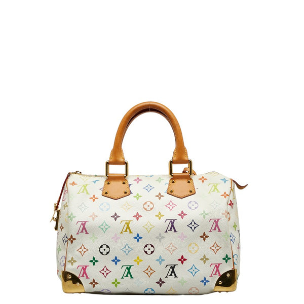 ルイ ヴィトン モノグラム マルチカラー スピーディ30 ハンドバッグ M92643 ブロン ホワイト PVC レザー レディース LOUIS VUITTON 【中古】
