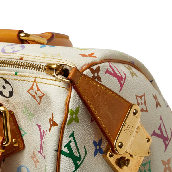ルイ ヴィトン モノグラム マルチカラー スピーディ30 ハンドバッグ M92643 ブロン ホワイト PVC レザー レディース LOUIS VUITTON 【中古】