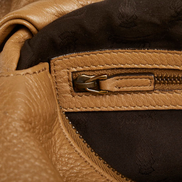 グッチ バンブー ホーボー タッセル ワンショルダー 232930 ブラウン レザー レディース GUCCI 【中古】