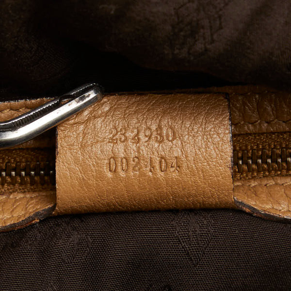 グッチ バンブー ホーボー タッセル ワンショルダー 232930 ブラウン レザー レディース GUCCI 【中古】