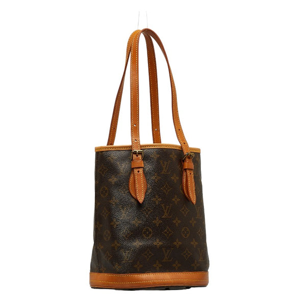 ルイ ヴィトン モノグラム プチ バケットPM トートバッグ ショルダーバッグ M42238 ブラウン PVC レザー レディース LOUIS VUITTON 【中古】
