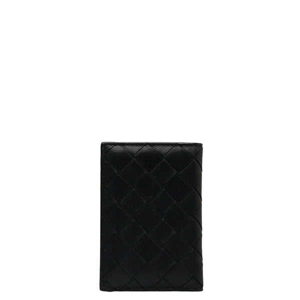 ボッテガヴェネタ イントレチャート カードケース パスケース ブラック ブルー レザー メンズ BOTTEGAVENETA 【中古】
