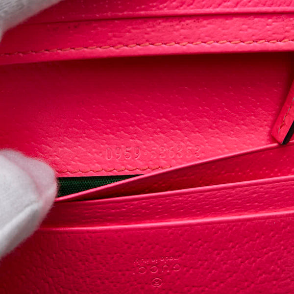 グッチ グッチズゥミ フローラルプリント 二つ折り財布 コンパクトウォレット 536353 ピンク マルチカラー PVC レザー レディース GUCCI 【中古】