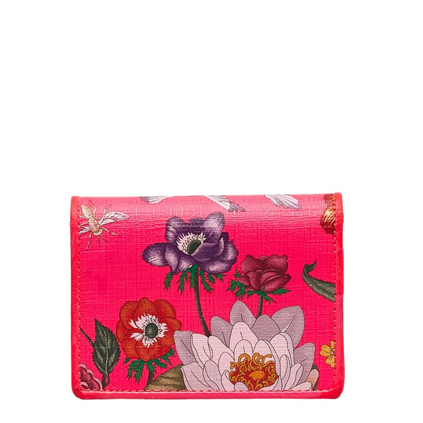 グッチ グッチズゥミ フローラルプリント 二つ折り財布 コンパクトウォレット 536353 ピンク マルチカラー PVC レザー レディース GUCCI 【中古】