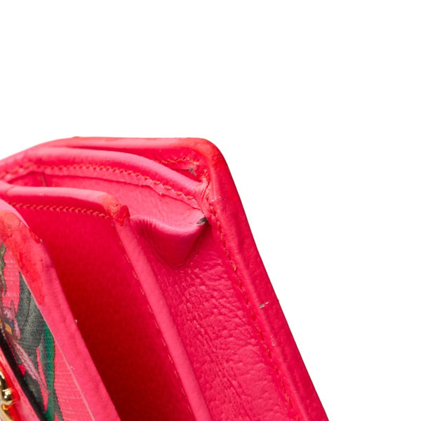 グッチ グッチズゥミ フローラルプリント 二つ折り財布 コンパクトウォレット 536353 ピンク マルチカラー PVC レザー レディース GUCCI 【中古】