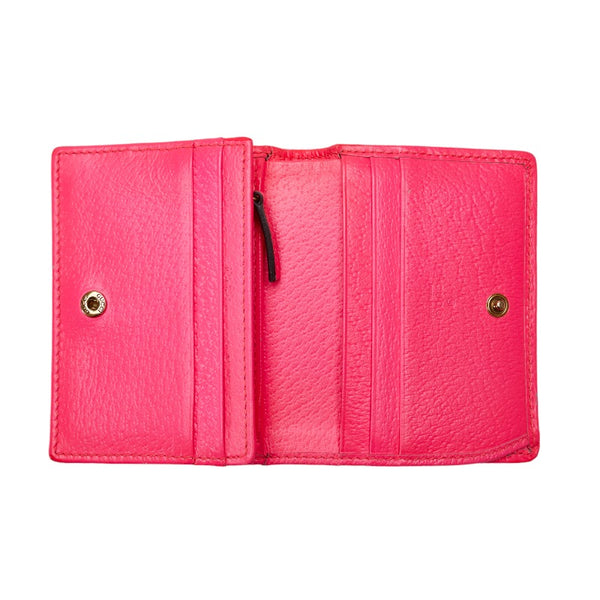 グッチ グッチズゥミ フローラルプリント 二つ折り財布 コンパクトウォレット 536353 ピンク マルチカラー PVC レザー レディース GUCCI 【中古】