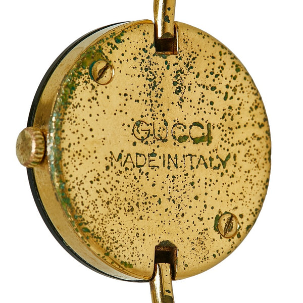 グッチ チェンジベゼル 腕時計 クオーツ ホワイト文字盤 メッキ レディース GUCCI 【中古】