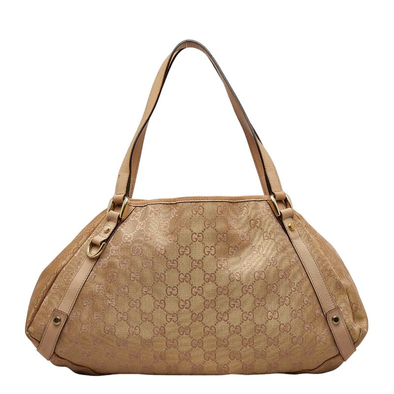 グッチ GGキャンバス アビー トートバッグ ハンドバッグ 130736 ピンク キャンバス レザー レディース GUCCI 【中古】