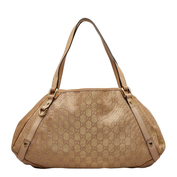 グッチ GGキャンバス アビー トートバッグ ハンドバッグ 130736 ピンク キャンバス レザー レディース GUCCI 【中古】