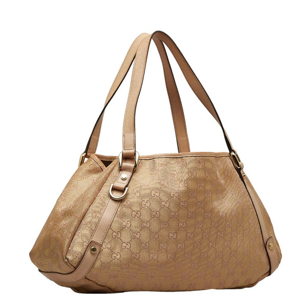 グッチ GGキャンバス アビー トートバッグ ハンドバッグ 130736 ピンク キャンバス レザー レディース GUCCI 【中古】