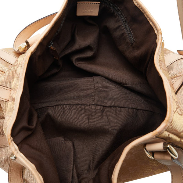 グッチ GGキャンバス アビー トートバッグ ハンドバッグ 130736 ピンク キャンバス レザー レディース GUCCI 【中古】