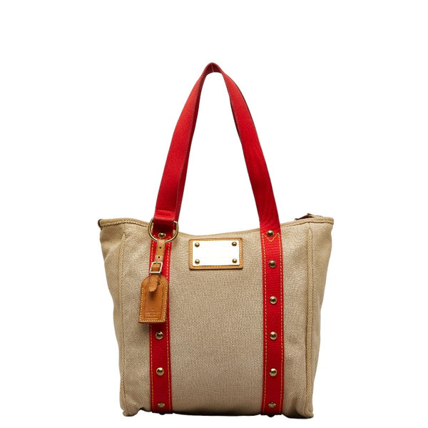 ルイ ヴィトン アンティグア カバMM トートバッグ ショルダーバッグ M40035 ベージュ レッド キャンバス レザー レディース LOUIS VUITTON 【中古】