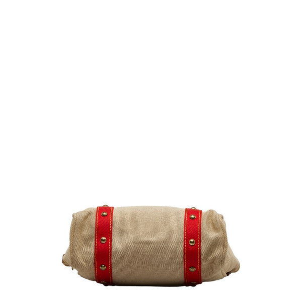 ルイ ヴィトン アンティグア カバMM トートバッグ ショルダーバッグ M40035 ベージュ レッド キャンバス レザー レディース LOUIS VUITTON 【中古】