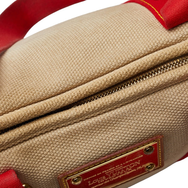 ルイ ヴィトン アンティグア カバMM トートバッグ ショルダーバッグ M40035 ベージュ レッド キャンバス レザー レディース LOUIS VUITTON 【中古】
