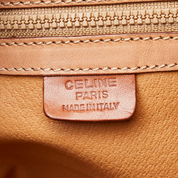 セリーヌ マカダム トートバッグ ハンドバッグ ブラウン PVC レザー レディース CELINE 【中古】