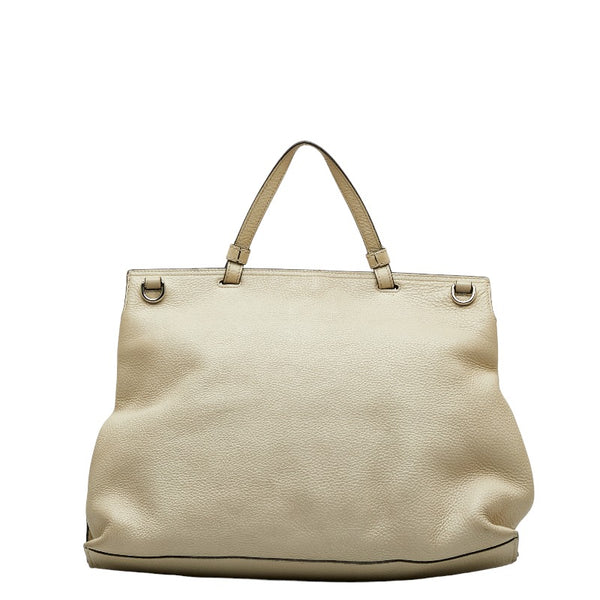 グッチ バンブー デイリー トートバッグ ショルダーバッグ 2WAY 370830 ホワイト レザー レディース GUCCI 【中古】