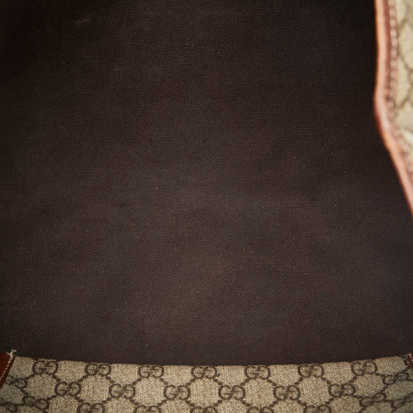 グッチ GGスプリーム シェリーライン ショルダーバッグ トートバッグ 211134 ベージュ ブラウン PVC レザー レディース GUCCI 【中古】