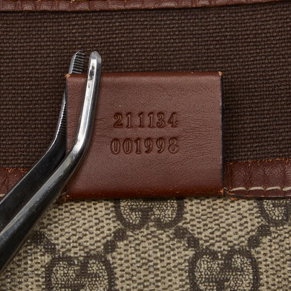 グッチ GGスプリーム シェリーライン ショルダーバッグ トートバッグ 211134 ベージュ ブラウン PVC レザー レディース GUCCI 【中古】