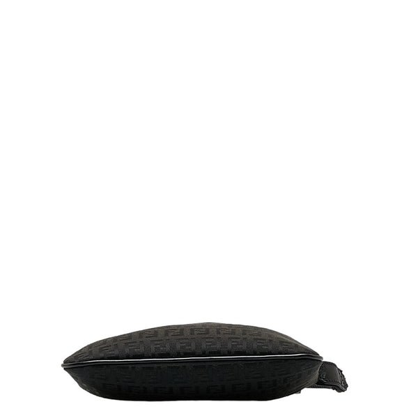 フェンディ ズッキーノ 斜め掛け ショルダーバッグ 8BT150 ブラック キャンバス レザー レディース FENDI 【中古】