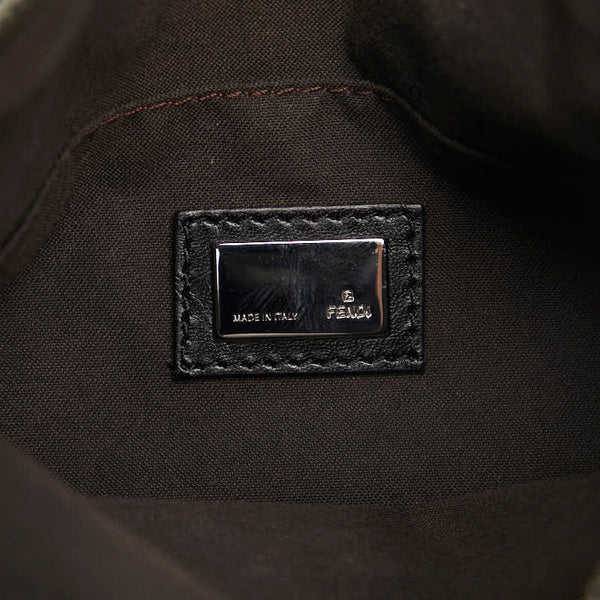 フェンディ ズッキーノ 斜め掛け ショルダーバッグ 8BT150 ブラック キャンバス レザー レディース FENDI 【中古】