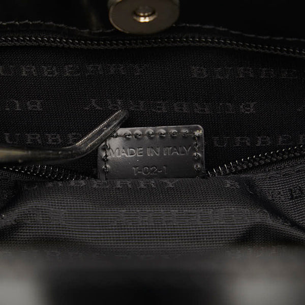 バーバリー ノバチェック ハンドバッグ トートバッグ ベージュ ブラック PVC レディース BURBERRY 【中古】