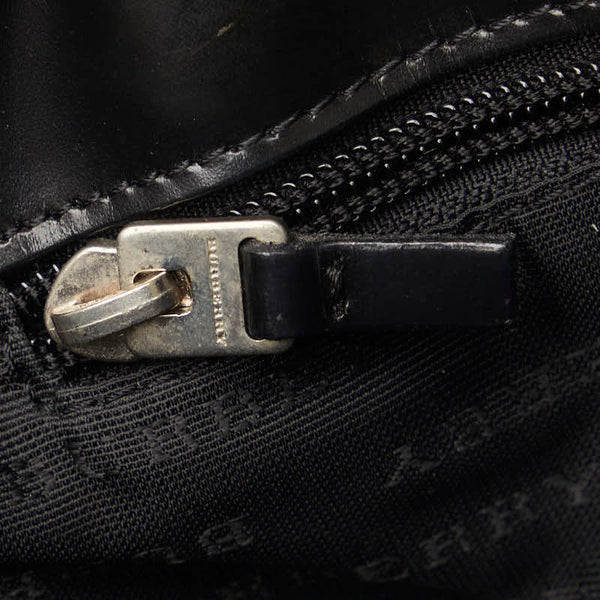 バーバリー ノバチェック ハンドバッグ トートバッグ ベージュ ブラック PVC レディース BURBERRY 【中古】