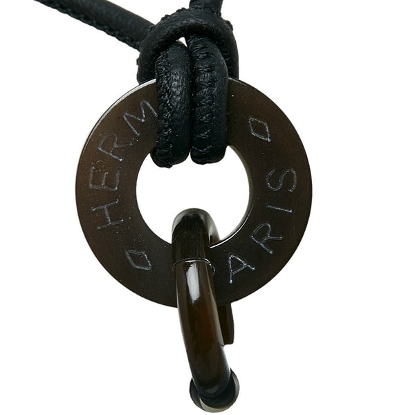 エルメス ホーンネックレス Hエキップ ネックレス ブラック マルチカラー バッファローホーン レディース HERMES 【中古】