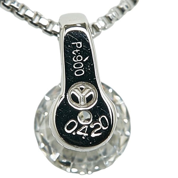 Pt900 プラチナ Pt850 プラチナ ダイヤ0.420ct ペンダントネックレス レディース 【中古】