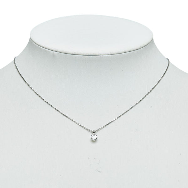Pt900 プラチナ Pt850 プラチナ ダイヤ0.420ct ペンダントネックレス レディース 【中古】