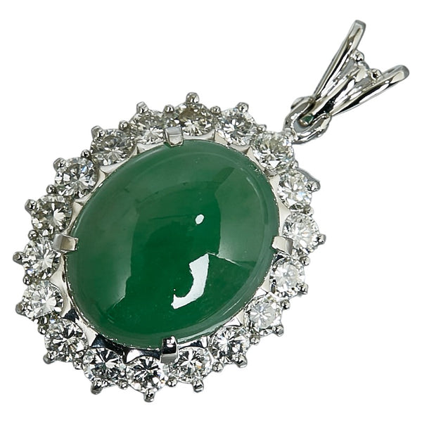 Pt900 プラチナ ひすい11.57ct ダイヤ1.82ct ペンダントトップ レディース 【中古】