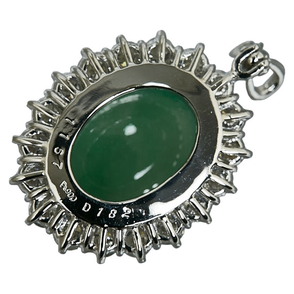 Pt900 プラチナ ひすい11.57ct ダイヤ1.82ct ペンダントトップ レディース 【中古】