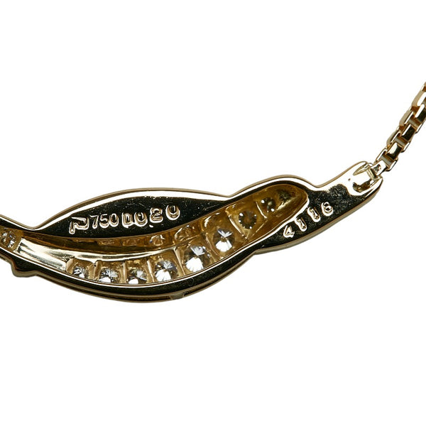 ポーラ K18YG イエローゴールド ダイヤ0.20ct チェーン ネックレス レディース POLA 【中古】