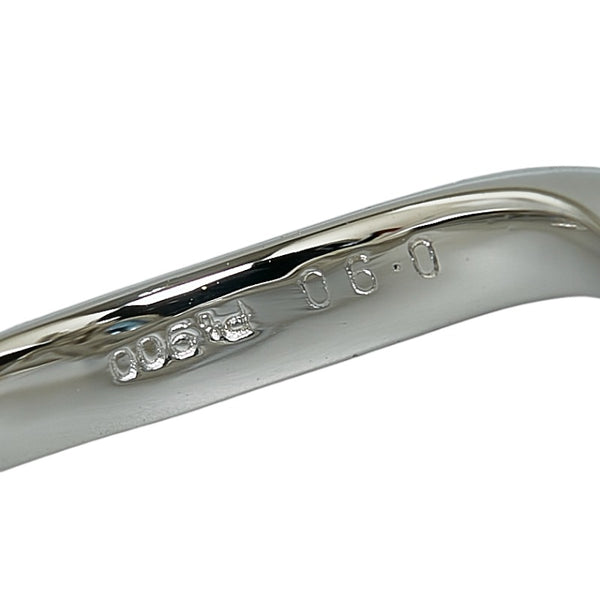 Pt900 プラチナ アクアマリン0.90ct ダイヤ0.32ct ペアシェイプ バタフライ リング 指輪 レディース 11.5号 【中古】