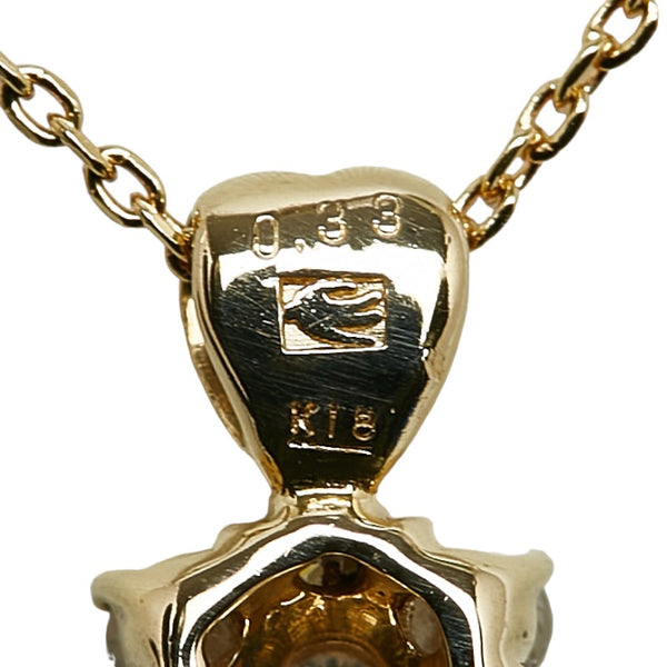 セイコー K18YG イエローゴールド ダイヤ0.33ct ペンダントネックレス レディース SEIKO 【中古】