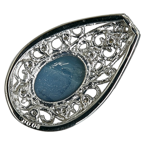 Pt900 プラチナ スターサファイア2.07ct ダイヤ0.08ct ドロップ ペンダントトップ レディース 【中古】