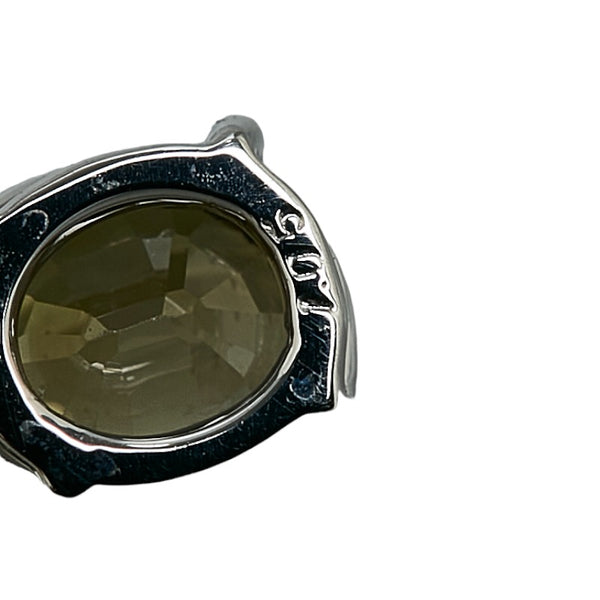 Pt900 プラチナ サファイア1.05ct ダイヤ0.03ct ブラウン ペンダントトップ レディース 【中古】
