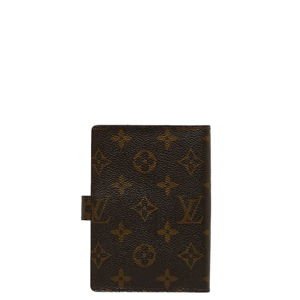 ルイ ヴィトン モノグラム アジェンダPM 6穴 手帳カバー R20005 ブラウン PVC レザー レディース LOUIS VUITTON 【中古】