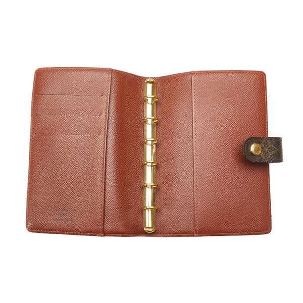 ルイ ヴィトン モノグラム アジェンダPM 6穴 手帳カバー R20005 ブラウン PVC レザー レディース LOUIS VUITTON 【中古】
