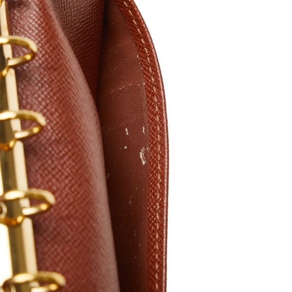 ルイ ヴィトン モノグラム アジェンダPM 6穴 手帳カバー R20005 ブラウン PVC レザー レディース LOUIS VUITTON 【中古】