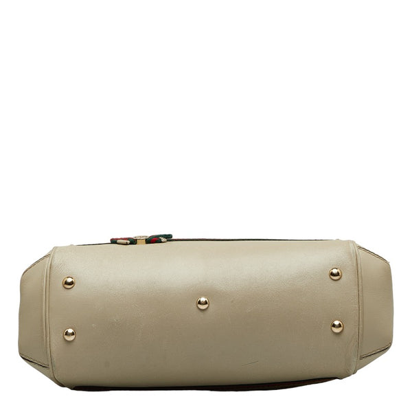 グッチ GGキャンバス シェリーライン ハンドバッグ 269894 ベージュ マルチカラー キャンバス レザー レディース GUCCI 【中古】