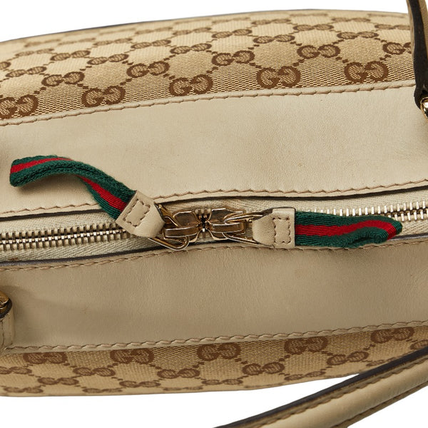 グッチ GGキャンバス シェリーライン ハンドバッグ 269894 ベージュ マルチカラー キャンバス レザー レディース GUCCI 【中古】