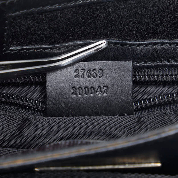 グッチ GGキャンバス 斜め掛け ショルダーバッグ 27639 ブラック キャンバス レザー レディース GUCCI 【中古】