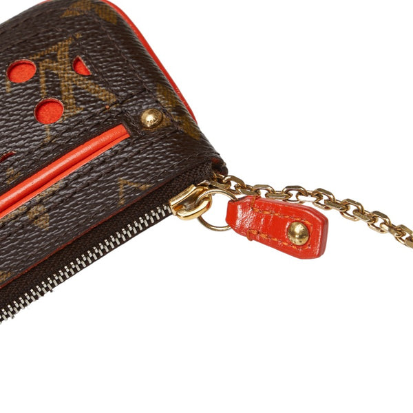 ルイ ヴィトン モノグラム ペルフォ ポシェット クレ コインケース M95222 ブラウン オランジュ PVC レザー レディース LOUIS VUITTON 【中古】