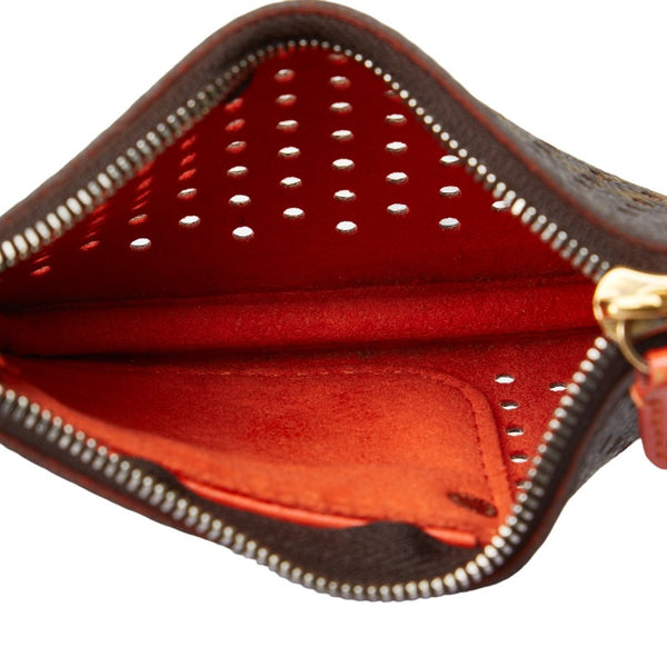 ルイ ヴィトン モノグラム ペルフォ ポシェット クレ コインケース M95222 ブラウン オランジュ PVC レザー レディース LOUIS VUITTON 【中古】