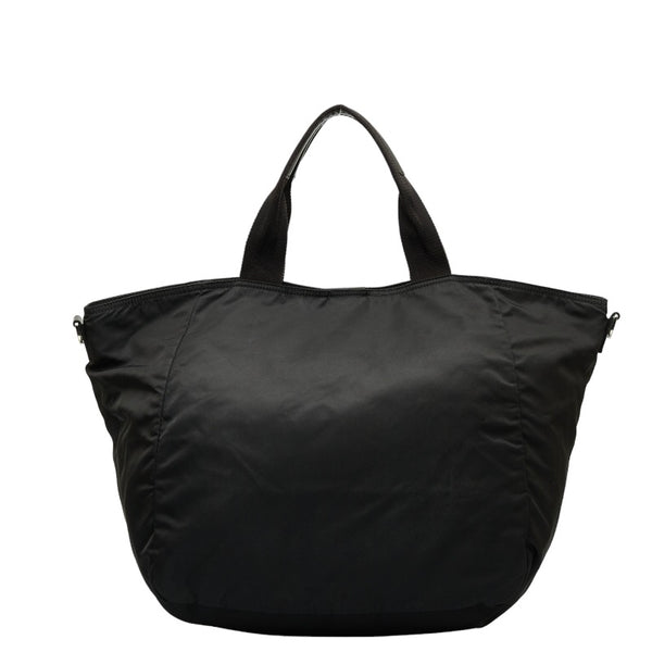 プラダ 三角ロゴプレート ハンドバッグ ショルダーバッグ 2WAY BR4051 ブラック ナイロン レザー レディース PRADA 【中古】
