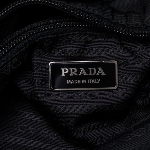 プラダ 三角ロゴプレート ハンドバッグ ショルダーバッグ 2WAY BR4051 ブラック ナイロン レザー レディース PRADA 【中古】